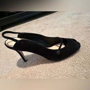 Black suede Kate Spade heels.